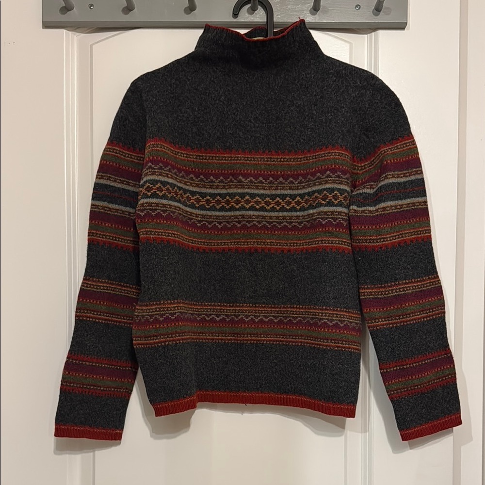 Cozy Wool Striped Turtleneck Sweater